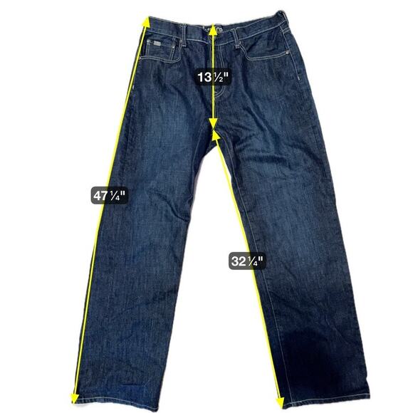 Live Mechanics Vintage Y2K Jeans Men's 36 Baggy Fit Embroidered Denim - Picture 10 of 10